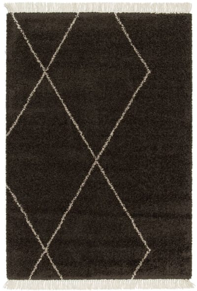 Berber vloerkleed - Atlas Grid donkerbruin 160x230