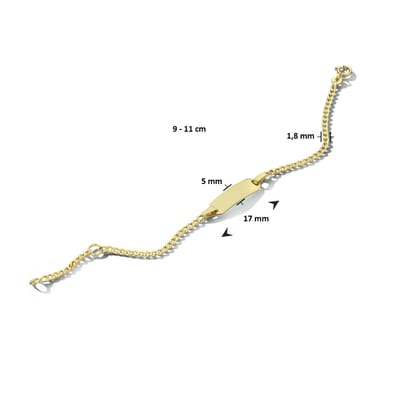 9k Graveerarmband Plaat 5,0 Mm  9 - 11 Cm