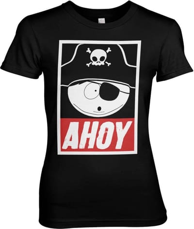 South Park Eric Cartman Ahoy Girly T-shirt voor dames, zwart