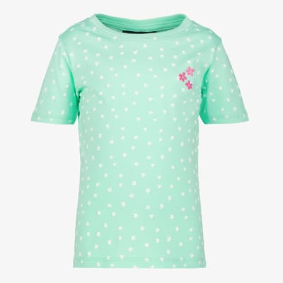 TwoDay meisjes T-shirt met bloemenprint mintgroen - Maat 92
