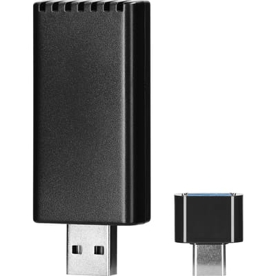 Draadloze Carplay-adapter Dongle-auto Bedraad naar draadloze Carplay Box USB-A/USB-C Plug & Play zwart