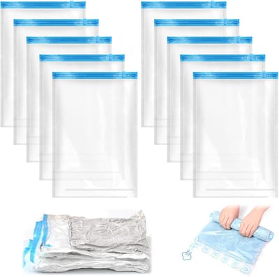 Vacuüm Opbergzakken - Kleding Compressiezakken - Reizen Opslag - Geen Pomp Nodig - 35 x 50 cm - Transparant