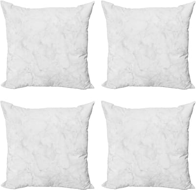 ABAKUHAUS Marmeren Gooikussenhoes 4-pack, Abstracte stenen aderen, Modern Accent dubbelzijdige digitale print, 40 x 40 cm, Dust Grey