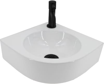 Fonteinset Boss & Wessing Lotte Keramiek Inclusief Eénhendelkraan En Sifon 30x30x10 cm Wit