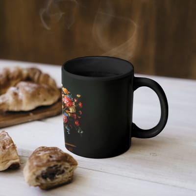 Magische Mok - Foto op Warmte Mokken - Koffiemok - Goud - Bloemen - Kleuren - Vaas - Magic Mok - Beker - 350 ML - Theemok