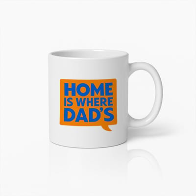 Vaderdag Mok 330ml – “Home Is Where Dad’s” Grappige Koffiemok, Perfect Cadeau voor Vader of Grootvader