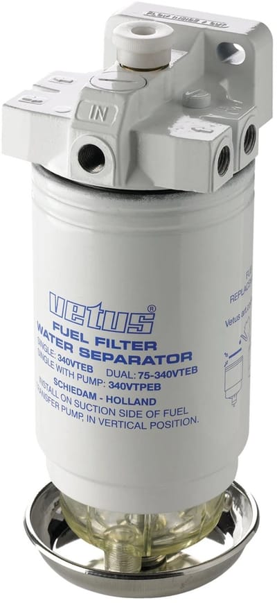 VETUS Brandstoffilter / Waterafscheider met Pomp 465 liter/uur | 340VTEPB