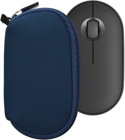 kwmobile computermuis hoes geschikt voor Logitech Pebble Mouse 2 M350s / M350 hoesje - Muis beschermhoes met rits - Mouse case van neopreen in marineblauw