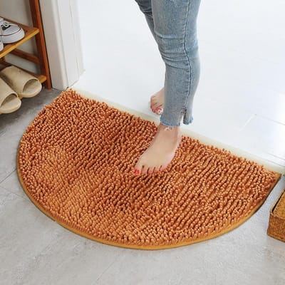 Tapis de sol en chenille pour porte, porte, chambre à coucher, toilettes, salle de bain, tapis antidérapant 40 * 60 Semicircle