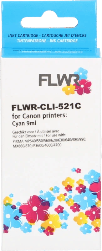 FLWR - Cartridges / Canon CLI-521C / cyaan / Geschikt voor Canon