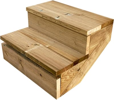 Buitentrap met 2 Treden en Optrede - Houten Tuintrap 37 cm Hoog