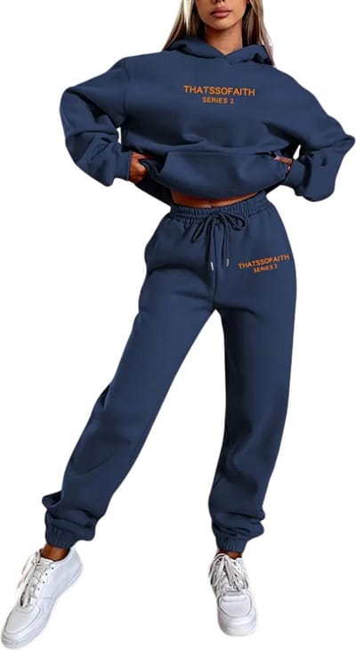 Livano Joggingpak Dames - Huispak - Trainingspak - Volwassenen - Capuchon - Jogging Pak - Joggingbroeken - Broek - Hoodie - Marineblauw - Maat S