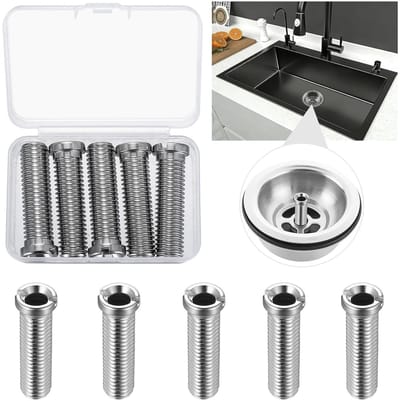 Holle Schroeven voor Afvoer, 5 Stuks RVS Afvoerplug Strainer Basket, M12 Keukenafvoeraccessoires voor Verstopte Afvoeren