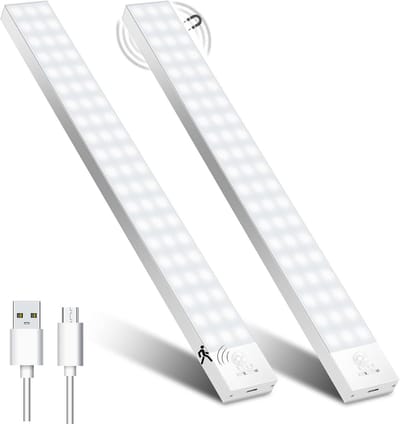 LED kastverlichting met bewegingssensor - 32 cm, 2 stuks, USB oplaadbaar