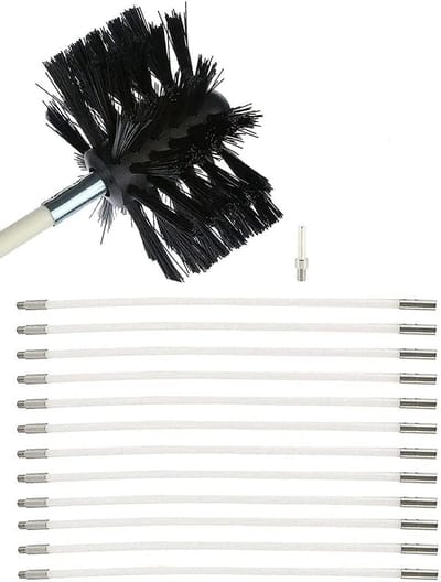 Schoorsteenveegset - Reinigingsset Rookkanaal - Onderhoud Haard - Flexibele Nylon Stangen - 610 mm Staven