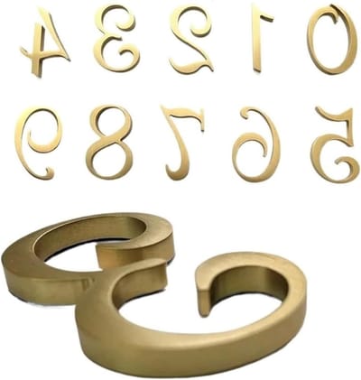 Huisnummer - Adresbord - Huis Decoratie - Messing Materiaal - 50 mm - Goud