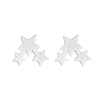 Fako Bijoux® - Oorbellen - Steker - RVS - Stainless Steel - Sterretjes Trio