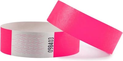 CombiCraft Blanco Tyvek Polsbandjes Neon Roze - 500 stuks