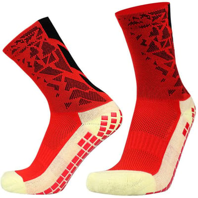 Siliconen Antislip Voetbalsokken Takraw Heren Dames Sport Basketbal Grip Voetbalsokken rood