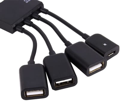 Dailygoody - Multifunctionele USB Host Hub - 4-poorts Adapterkabel - Geschikt voor Tablet Smartphone - Opladen en Gegevensuitwisseling - Compact F...