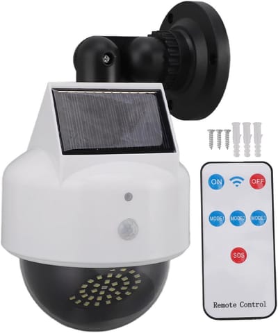 Nep Beveiligingscamera - Gesimuleerde Camera - Buiten Beveiliging - Zonne-energie Knipperend LED - Zwart