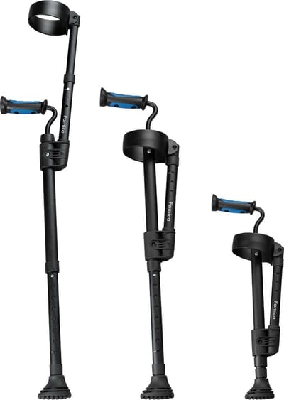 e-Ability Reiskruk – Dubbel Inschuifbare Elleboogkruk - Zwart / Blauw - Per Stuk