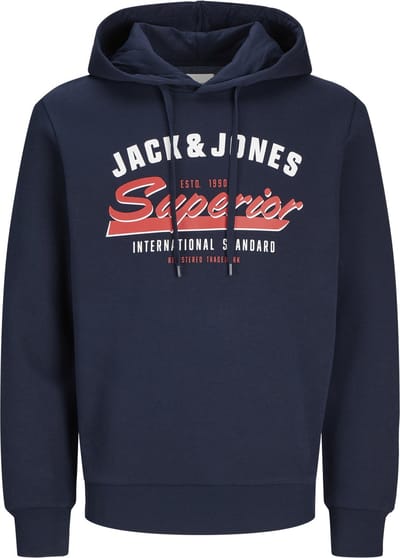 JACK&JONES PLUS JJELOGO SWEAT HOOD 2 COL 25/26 NOOS PLS Heren Trui - Sky Captain