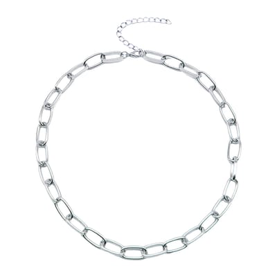 Joboly Schakel Ketting - Dames - Zilverkleurig - 45 cm + 5 cm