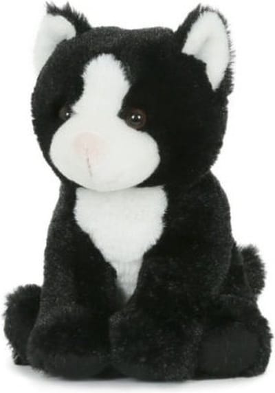 Pluche poes knuffeltje - zittend - 18 cm - kat/katten - speelgoed knuffels