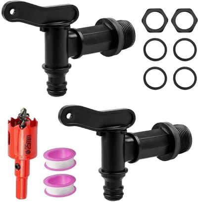 JHUBERS- Afvoerkraan Sterke afdichting - Waterkraan - Tuin - Plastic - Set van 2 - Eenvoudige installatie
