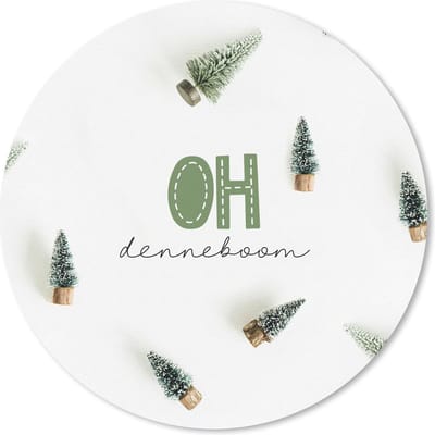 Muismat rond 20x20 cm - Mousepad Winter - Kerst - Dennenboom - Ronde muismatten - Kerst - Cadeau - Kerstcadeau voor mannen en voor vrouwen