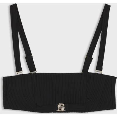 Bandeau-bikinibovenstuk met geplisseerde plooien