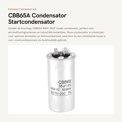 Dailygoods - CBB65A Condensator - Startcondensator - Waterdicht en betrouwbaar - Ronde vorm - 35UF capaciteit - Ideaal voor airconditioning en industr...