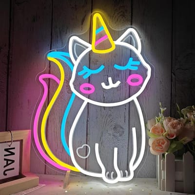 Kittycorn Neonbord - Kat Eenhoorn Licht - Kamer Decoratie - Instelbare Helderheid - Niet Gespecificeerd - EenhoornCat