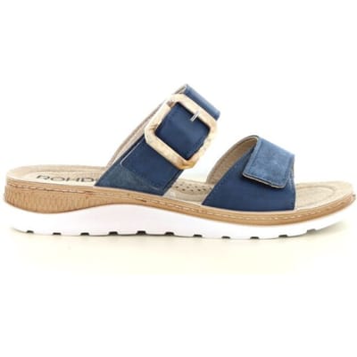 Rohde 1301 56 Slippers Blauw Nubuck Dames - Blauw - 37