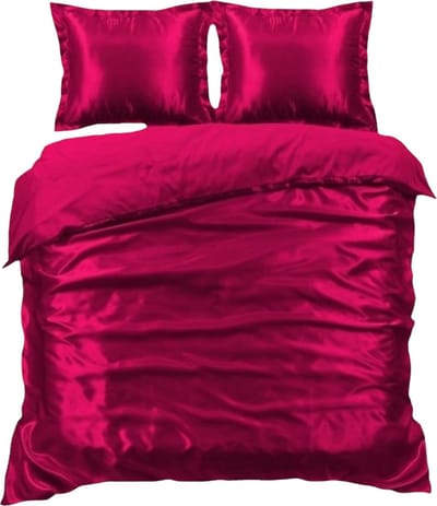 Beauty Silk Dekbedovertrek - 200x200/220 - Glans Satijn - Bordeaux Rood