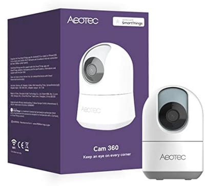 Beveiligingscamera met 1080p Full HD, Nachtzicht en 2-Weg Audio - 360° Persoonsherkenning en Bewegingsdetectie