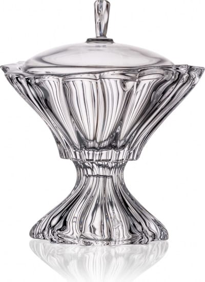 Luxe bonbonniere, Snack- & Tapasschaal PLANTICA op voet - Bohemia Kristal - kristalglas candy box