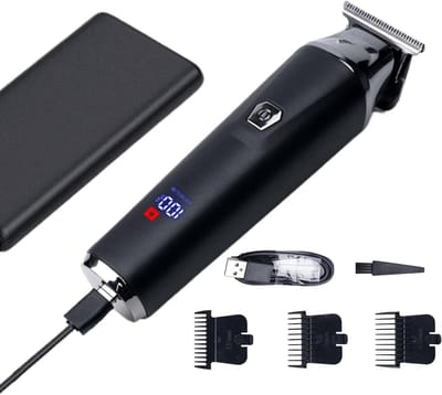 Elektrische Trimmer - Haarknipsysteem Draadloos - Persoonlijke Verzorging - Digitaal Display - 180 Min Gebruik - Zwart