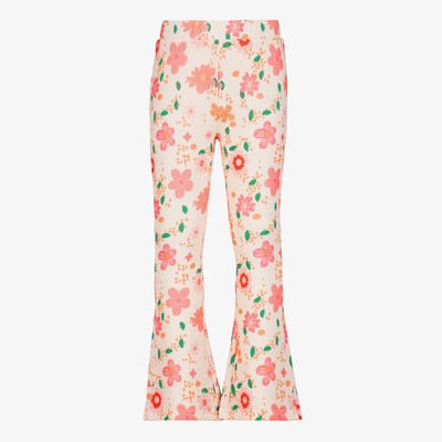 TwoDay flared meisjes broek met bloemenprint lichtroze - Maat 92