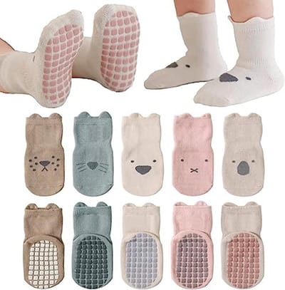 5 Pairs Baby Girls Boys Non-Slip Warm Sokjes - Baby Sokjes voor 0-1 Jaar, 24 Maanden, Antislip