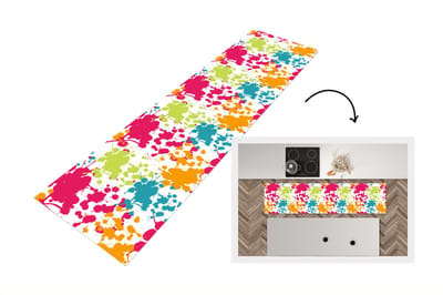 Keukenloper - Loper keuken - Patronen - Verf - Regenboog - 200x50 cm - Keukenloper vinyl