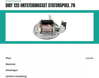 Dailygoods- Ontstekingsset Hoogwaardige Aluminiumlegering - Statorspoel - Compatibel met 70/90/110/125 - Lichtgewicht - Duurzaam - Afmetingen Controleren