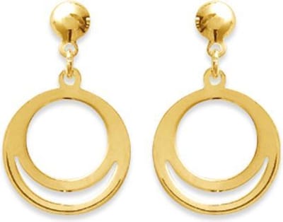 Amanto Oorbellen Fitou Gold - 925 Zilver Goudverguld - Cirkel - 11x15 mm