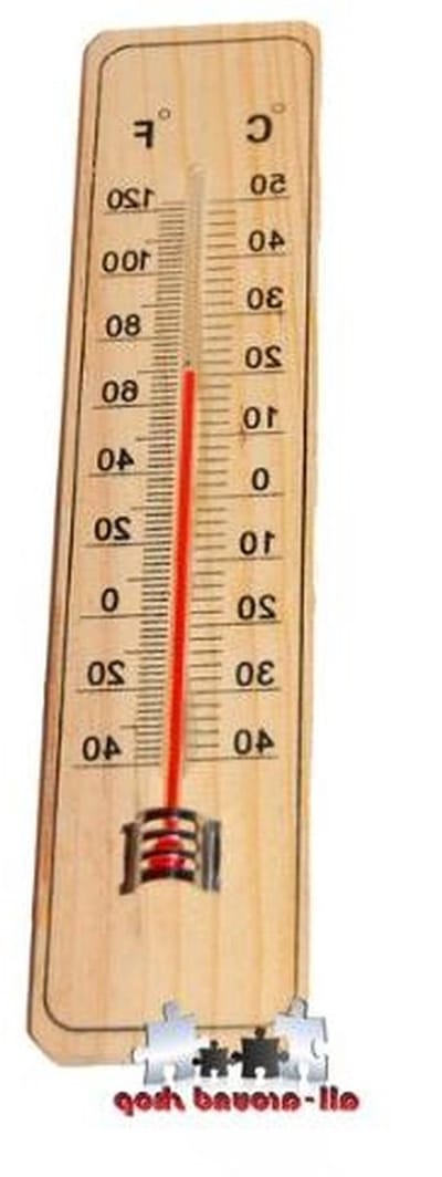 Houten Thermometer - Temperatuurmeter - Buiten Temperatuur - Nostalgische Stijl - 22 x 5 cm - Rood