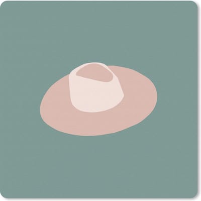Muismat 20x20 cm - Mousepad Zomer - Hoed - Groen - Muismatten