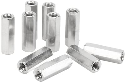 20 Stuks Hex Coupling Moeren M5x0.8 L25mm Roestvrij Staal, Draadstang Verbindingselementen voor Mechanische Toepassingen en Steunbouten