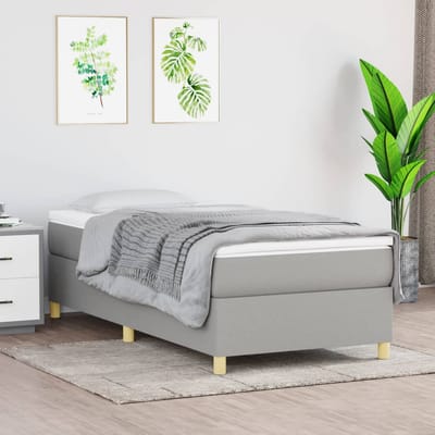 vidaXL - Boxspring - bed - 100x200 - cm - stof - lichtgrijs