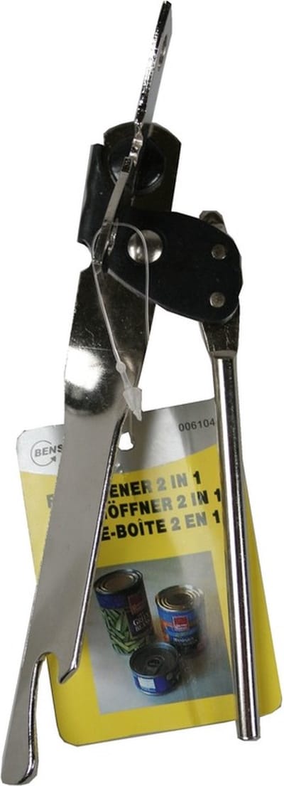 Opener 2 in 1 - 2x - blikopener en bieropener - zilver - keukenartikelen
