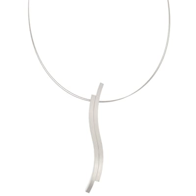 Behave - Korte ketting met minimalistische hanger - Zilverkleur - 40 cm + verlengketting